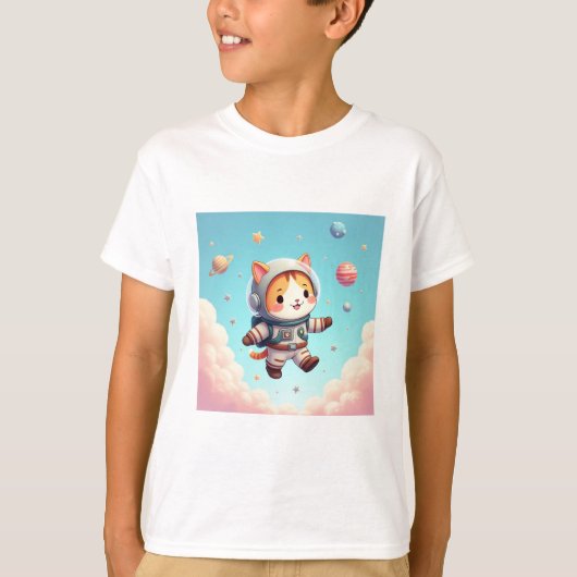 Space Cat Adventurer T-Shirt (Vorderseite)