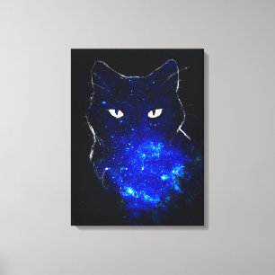 Space Cat Black Cat Geschenk für Niedliche Kitten  Leinwanddruck