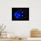 Space Cat Black Cat Geschenk für Niedliche Kitten Poster (Küche)