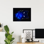 Space Cat Black Cat Geschenk für Niedliche Kitten Poster (Heimbüro)