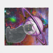 Space-Cat Cosmo Fleecedecke (Vorderseite (Horizontal))