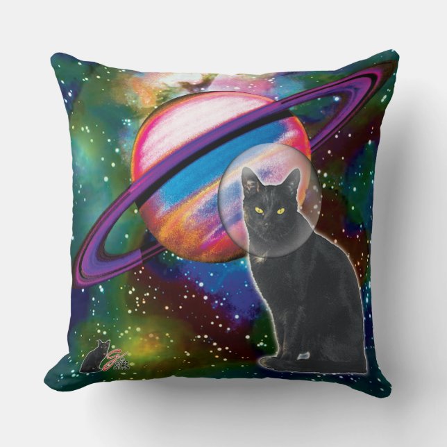 Space-Cat Cosmo Kissen (Vorderseite)