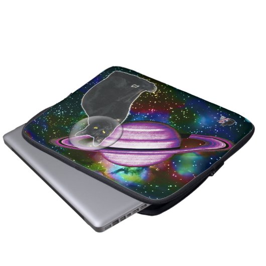 Space-Cat Cosmo Laptopschutzhülle (Vorne Knopf)