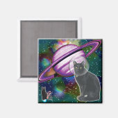 Space-Cat Cosmo Magnet (Vorderseite/Rückseite)