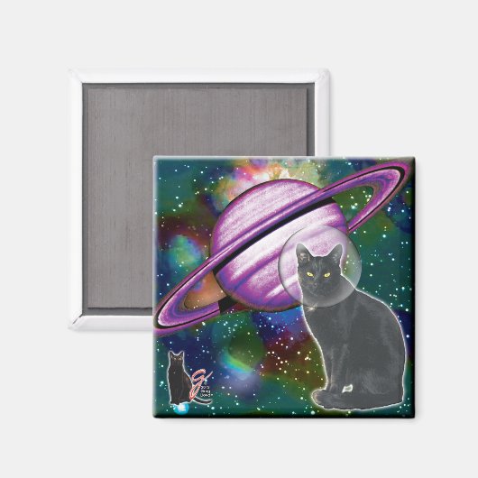 Space-Cat Cosmo Magnet (Vorderseite/Rückseite)