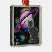 Space-Cat Cosmo Ornament Aus Metall (Rechts)