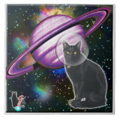 Space-Cat Cosmo Tile Fliese (Vorderseite)