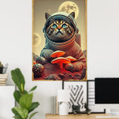 Space Cat Disco Trip Poster (Heimbüro)