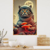 Space Cat Disco Trip Poster (Küche)
