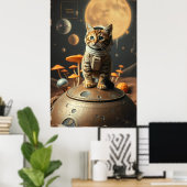 Space Cat Dreams: Retro Odyssey Poster (Heimbüro)