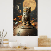 Space Cat Dreams: Retro Odyssey Poster (Küche)