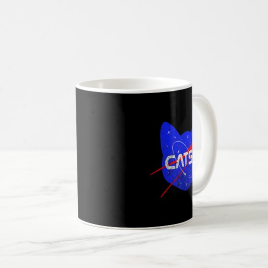 Space Cat Funny Universe Catsa Kaffeetasse (VorderseiteRechts)
