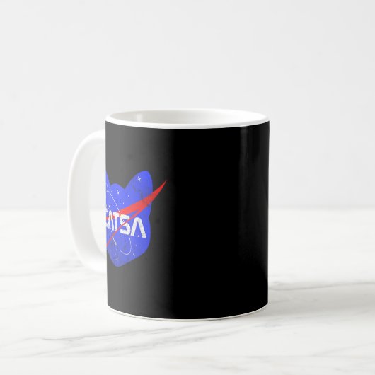 Space Cat Funny Universe Catsa Kaffeetasse (Vorderseite Links)