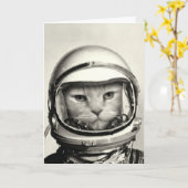 Space Cat Geburtstagskarte Karte (Gelbe Blume)