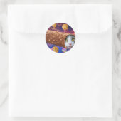 Space cat inside an ice cream runder aufkleber (Tasche)