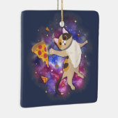 Space Cat Kitten Astronaut Funny Pizza Mars Alien Keramikornament (Rechts)