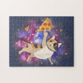 Space Cat Kitten Astronaut Funny Pizza Mars Alien Puzzle (Horizontal)