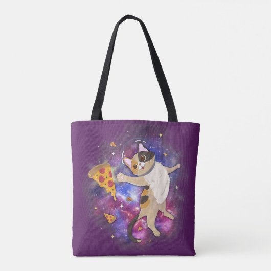 Space Cat Kitten Astronaut Funny Pizza Mars Alien Tasche (Rückseite)