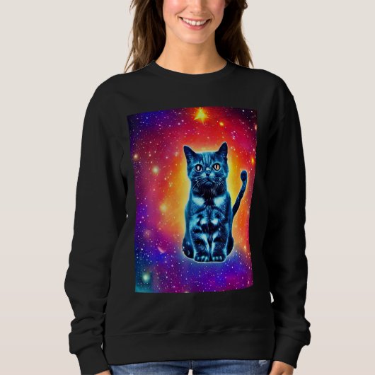 Space Cat Kitty Kitten In Cat Style 1 Sweatshirt (Vorderseite)
