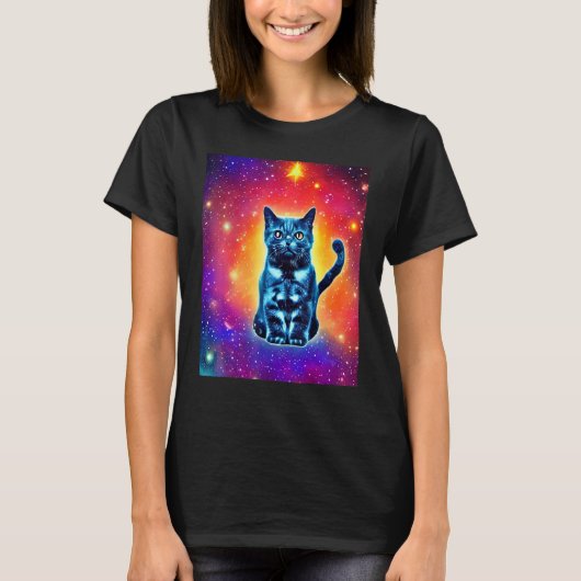Space Cat Kitty Kitten In Cat Style 1 T-Shirt (Vorderseite)