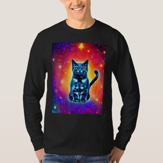 Space Cat Kitty Kitten In Cat Style 1 T-Shirt (Vorderseite)