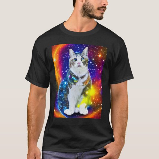 Space Cat Kitty Kitten In Cat Style 3 T-Shirt (Vorderseite)