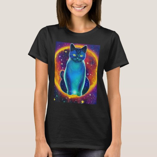 Space Cat Kitty Kitten In Cat Style 5 T-Shirt (Vorderseite)