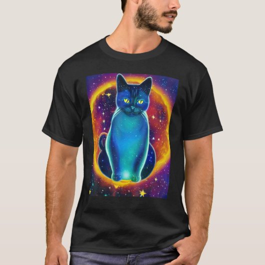 Space Cat Kitty Kitten In Cat Style 5 T-Shirt (Vorderseite)