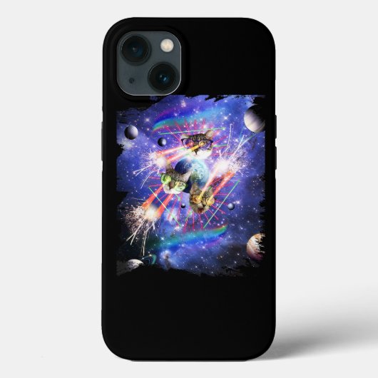 Space Cat Laser Eye Kätzchen Katzen mit Laser Glas Case-Mate iPhone Hülle (Rückseite)
