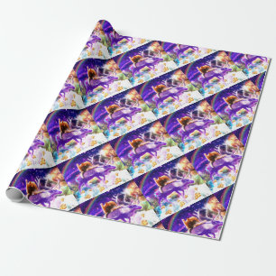 Space cat licking itself geschenkpapier