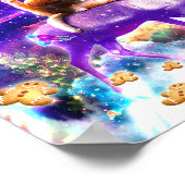 Space cat licking itself poster (Ecke)