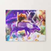 Space cat licking itself puzzle (Horizontal)