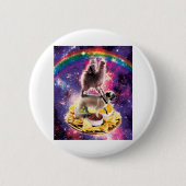 Space Cat Llama Mops Rivellino Button (Vorderseite)