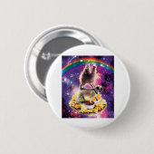 Space Cat Llama Mops Rivellino Button (Vorne & Hinten)