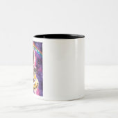 Space Cat Llama Mops Rivellino Zweifarbige Tasse (Mittel)