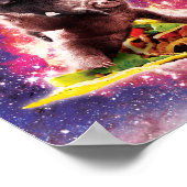 Space Cat Llama Sloth Riding Taco Poster (Ecke)