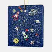 Space Cat Maze Game für Kinder Keramikornament (Links)