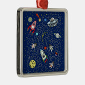 Space Cat Maze Game für Kinder Ornament Aus Metall (Rechts)