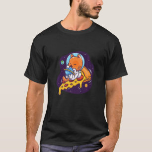 Space Cat Pizza italienisches Gericht Pizza T-Shirt