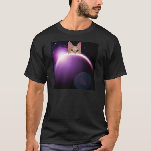 Space Cat Planet LOL Funny Men's Shirt (Vorderseite)