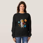 Space Cat Playing Violine Sweatshirt (Vorne ganz)