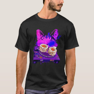 Space Cat Remix DJ Sushi Remix für Katzen-Galaxie T-Shirt
