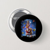 Space Cat Rentier und Weihnachten Button (Vorne & Hinten)