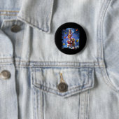 Space Cat Rentier und Weihnachten Button (Beispiel)