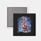 Space Cat Rentier und Weihnachten Magnet (Vorderseite/Rückseite)