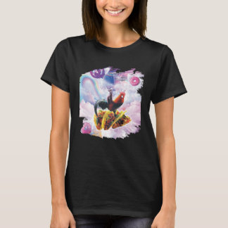 Space Cat Riding Chicken Unicorn Taco & Donut T-Shirt