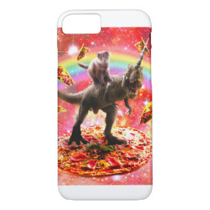 Space Cat Riding Dinosaur Unicorn - Pizza & Taco Case-Mate iPhone Hülle