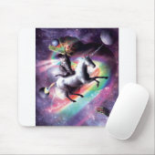 Space Cat Riding Unicorn - Laser, Tacos, Regenboge Mousepad (Mit Mouse)