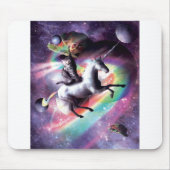 Space Cat Riding Unicorn - Laser, Tacos, Regenboge Mousepad (Vorne)