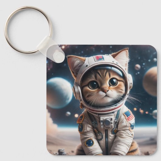 Space Cat Schlüsselanhänger (Vorderseite)